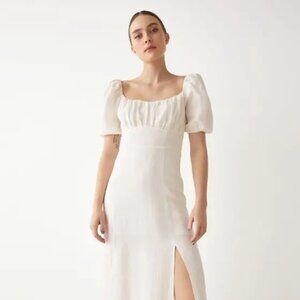& Other Stories White Puff Sleeve Midi Dress – Size 2, New